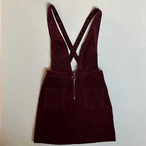 Elegant Burgundy Pinafore Dress